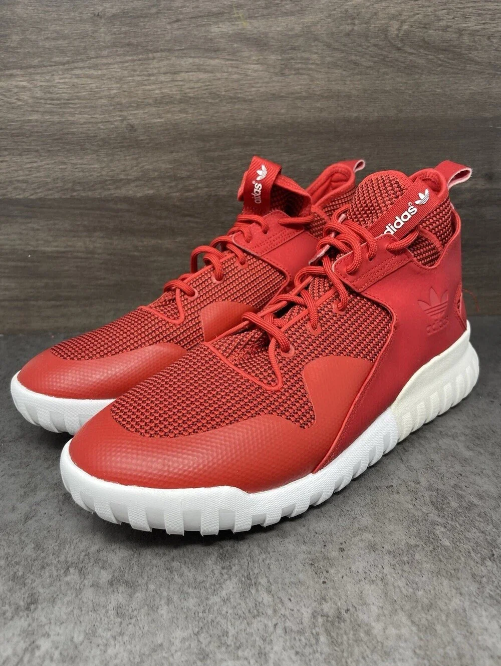 Adidas Tubular X Mens Size 12 Red High Top Casual Lifestyle Sneakers S77842